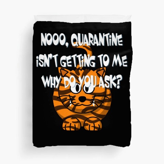 Crazy Cat Social Distancing Face Mask Funny Duvet Covers