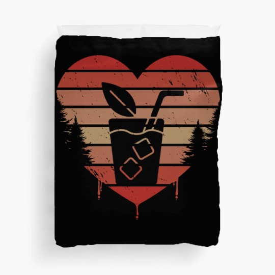 Cute Red Vintage Heart Sweet Tea Valentine Day Duvet Covers