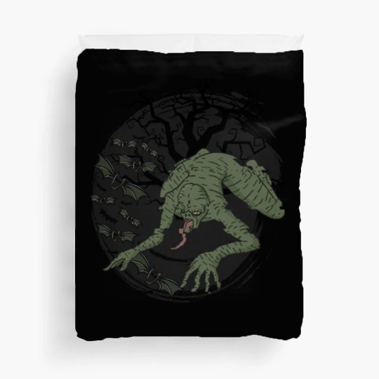 Scary horror monster Halloween creepy Trick Duvet Covers