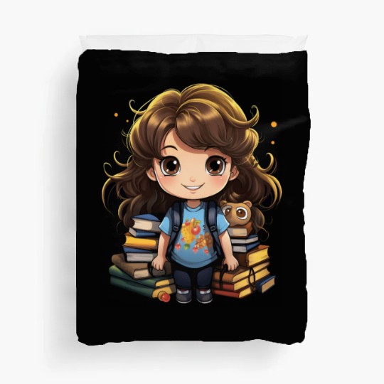 Back to School Pre-K Kindergarten Student Chibi Duvet Covers