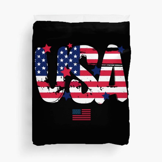 USA Flag Patriotic 4th of July America day of Duvet Covers