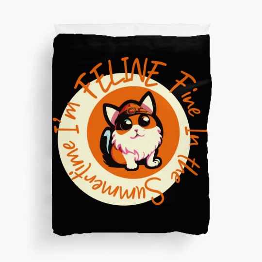 I'm FELINE Fine | Cat Lover Summer Animal Party Duvet Covers