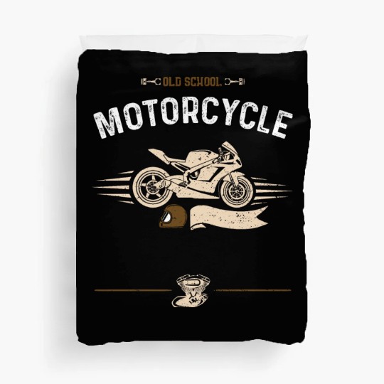 Old School Motorcycle - Motorcycle Duvet Covers