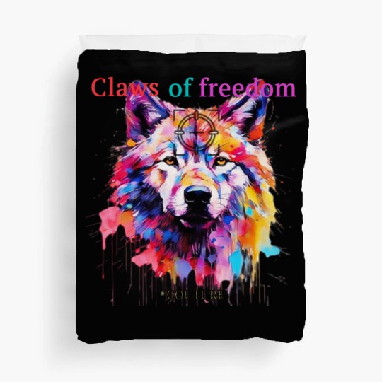 Lone Wolf in Multicolor Duvet Covers