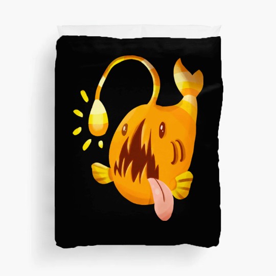 The Orange Candy Corn Angler Fish Duvet Covers