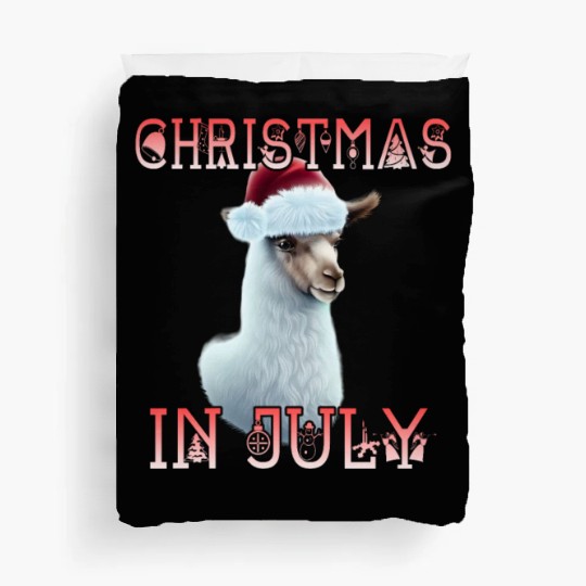 Festive alpaca - Christmas in July Duvet Covers