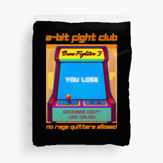 Funny Retro Gaming 80s Arcade 8-Bit Gamer Humor Duvet Covers