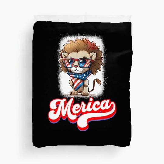 4th Of July Patriotic Lion Merica Duvet Covers