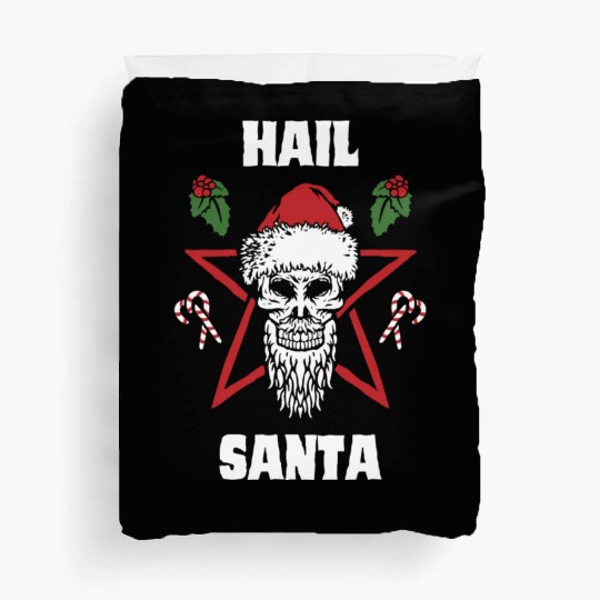 Hail Santa Funny Christmas Design For People Who Duvet Covers