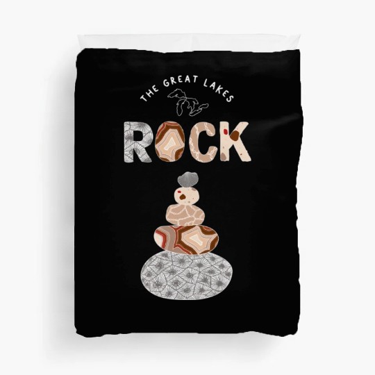 Great Lakes Rock Colored Rock Stack Petoskey Stone Duvet Covers