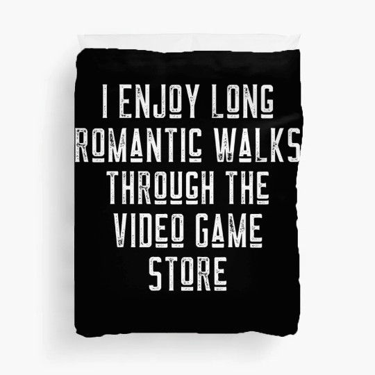Long Romantic Walks Through The Video Game Store Duvet Covers
