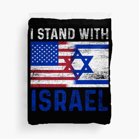 Us Flag I Stand With Israel Duvet Covers