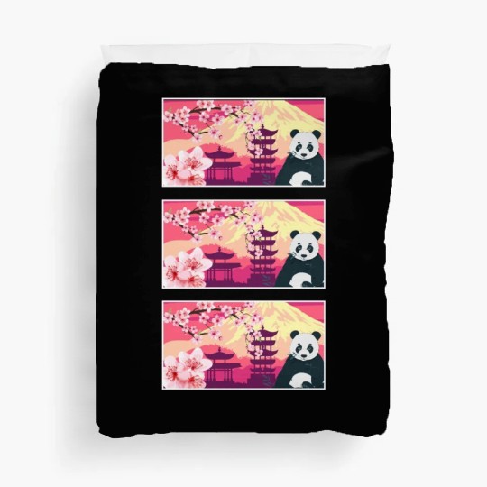 Cherry Blossom Duvet Covers, Women's Panda Sakura Kawaii