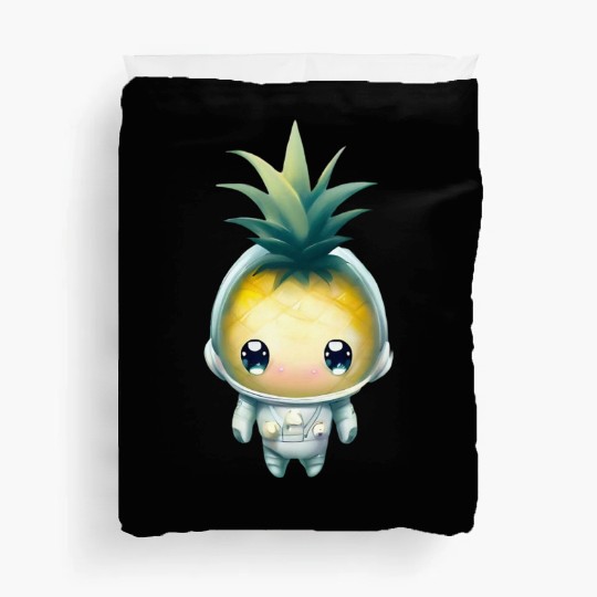 Kawaii astronauts pineapple Duvet Covers