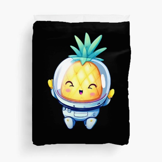 Kawaii astronauts pineapple Duvet Covers