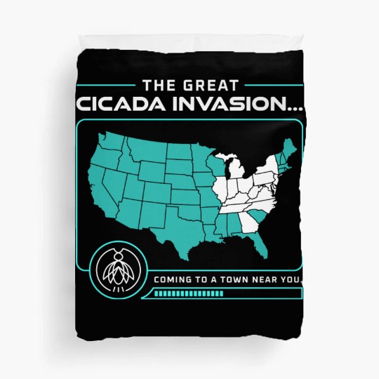 Cicada Invasion Coming To These States In Us Map Duvet Covers
