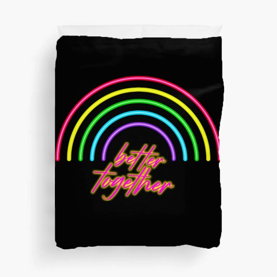 Better Together Neon Rainbow vintage Duvet Covers
