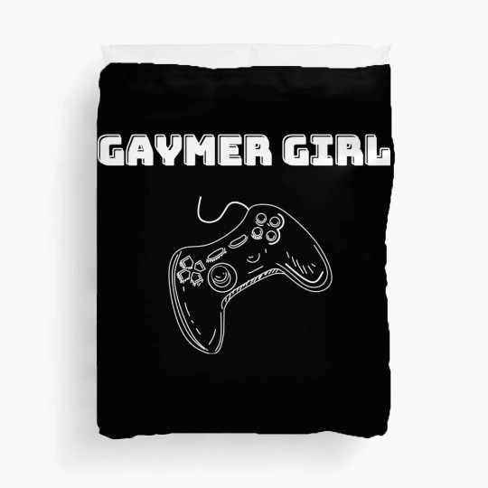 Gaymer Girl Video Gaming Gamer Design green Duvet Covers