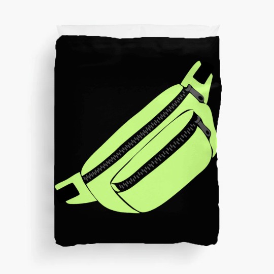 Lime Green Fanny Pack Illustration Duvet Covers