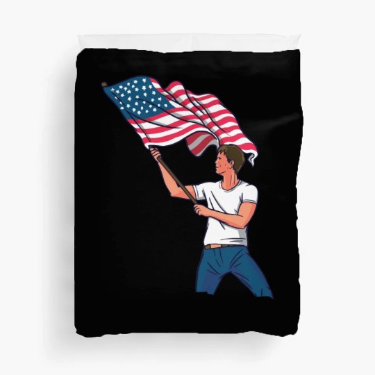 Waving Usa Flag Duvet Covers