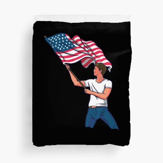 Waving Usa Flag Duvet Covers