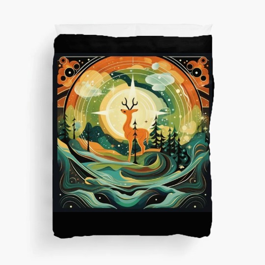 North Star Forest Deer [Surreal Aesthetic] Duvet Covers
