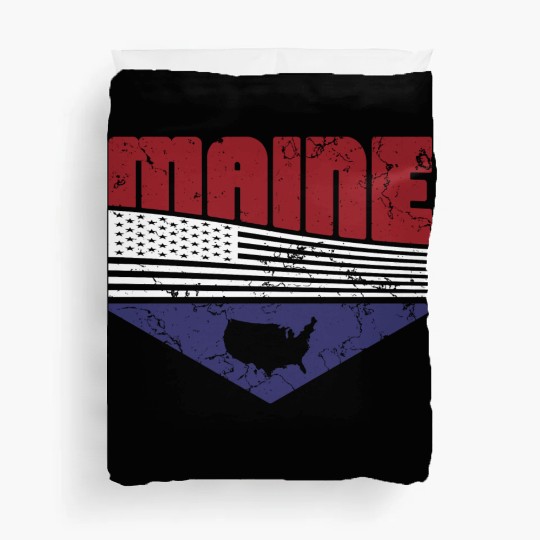 Retro Vintage Maine Usa Duvet Covers