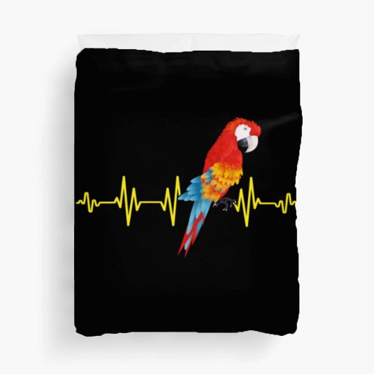 Macaw Heart Beat Parrot lover Macaws Parrots Duvet Covers