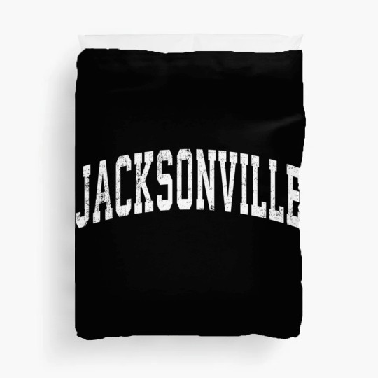 Jacksonville Florida Fl Vintage Varsity Sports Tex Duvet Covers