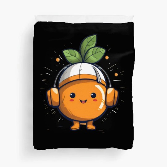 Orange Fruit Fruitarian Funny Cute Party Music Duvet Covers