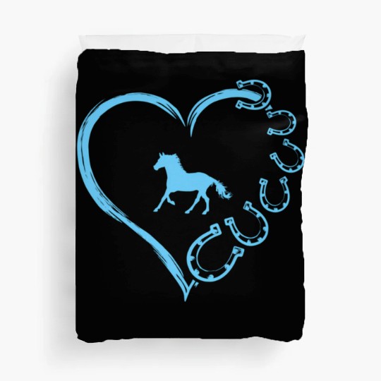 Horseshoe Heart Horse Mom Horseback Riding Duvet Covers