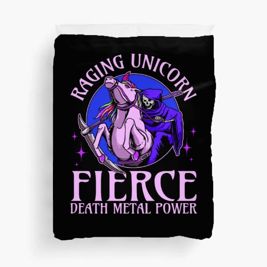 Goth Rock Satan Unicorn Festivals Death Metal Duvet Covers