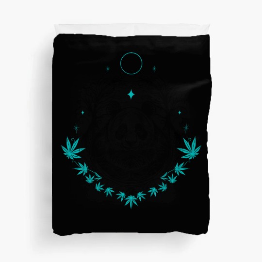 Panda tattoo with bamboo Duvet Covers