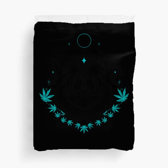 Panda tattoo with bamboo Duvet Covers