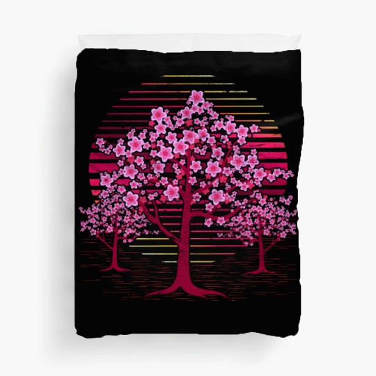 Japanese sakura tree gift retro cherry blossoms Duvet Covers