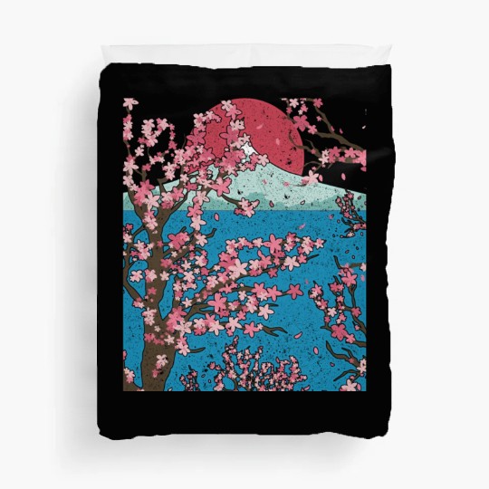Japan cherry blossom gift sunset sakura Duvet Covers