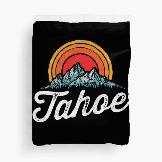 Lake Tahoe Mountain 80s Duvet Covers