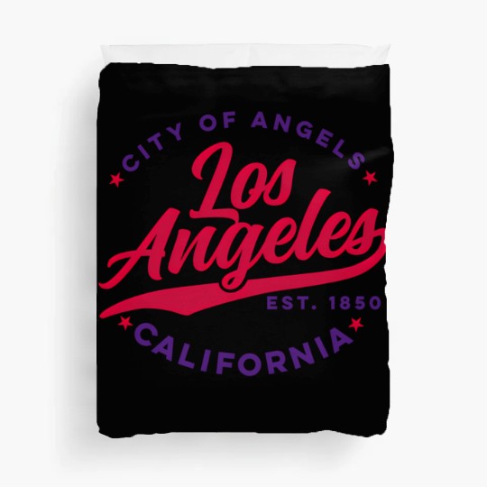 Los Angeles City Of Angels California Red Text Duvet Covers
