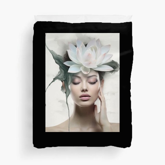 Lotus girl Duvet Covers