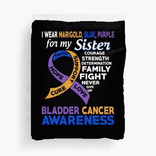 I Wear Marigold Blue Purple For My Sister Bladder Duvet Covers