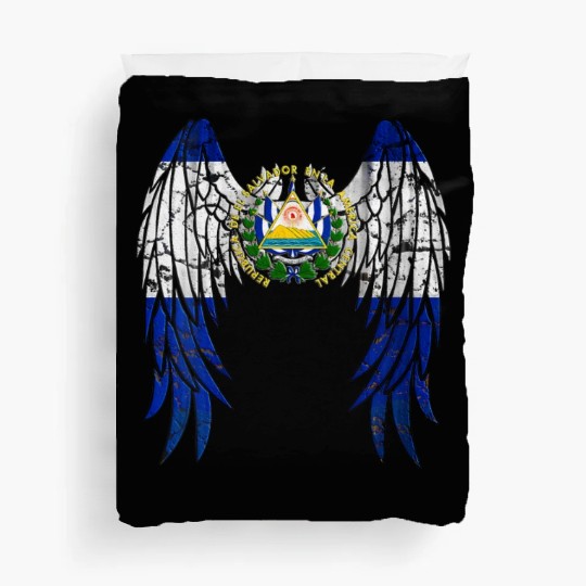 El Salvadorian Flag Angel Wings Jesus Christian El Duvet Covers