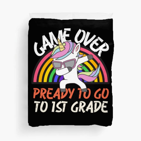 Game over ready to go to 1st grade, back to school Duvet Covers