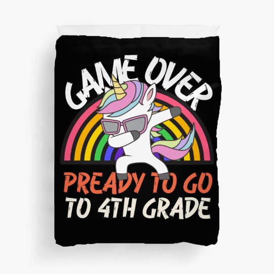 Game over ready to go to 4th grade, back to school Duvet Covers