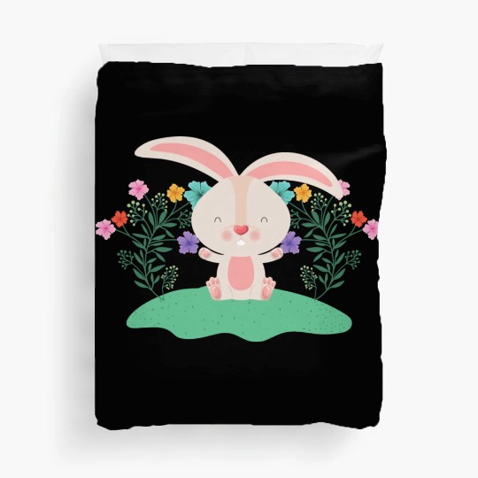 Easter Bunny Rabbit With Red Carrot Duvet Covers