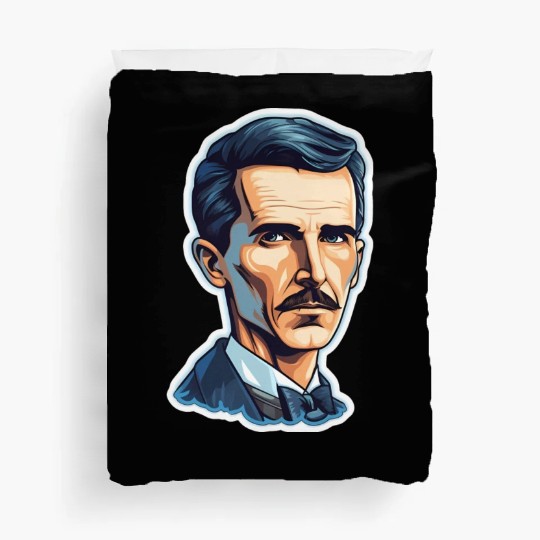Nikola Tesla Physics Geek Nerd Duvet Covers