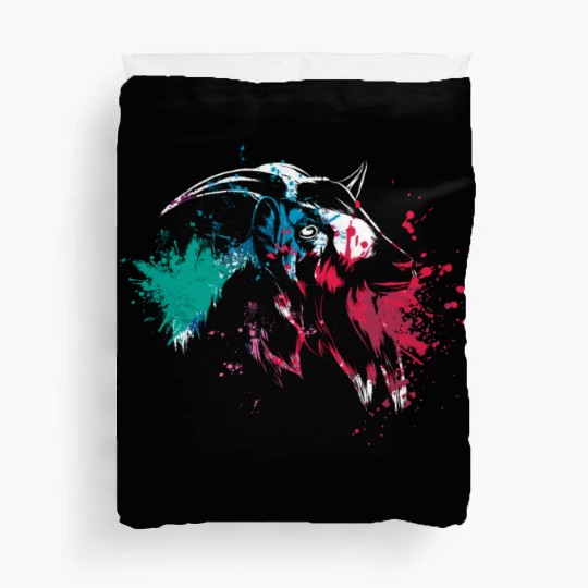 Colerfull Splash Art Farm animals Goat head Duvet Covers