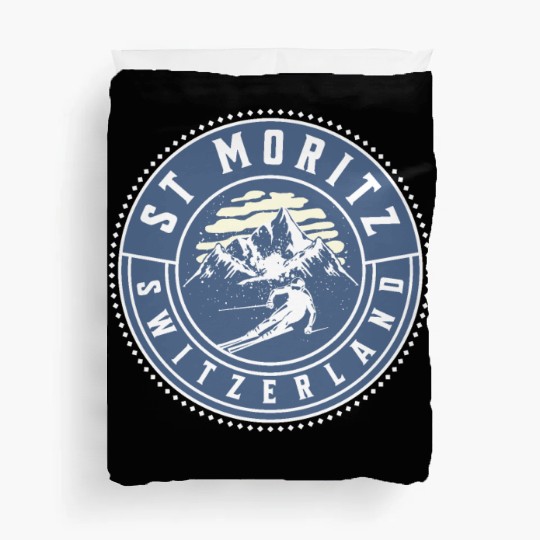 Saint Moritz Switzerland Skiing Duvet Covers