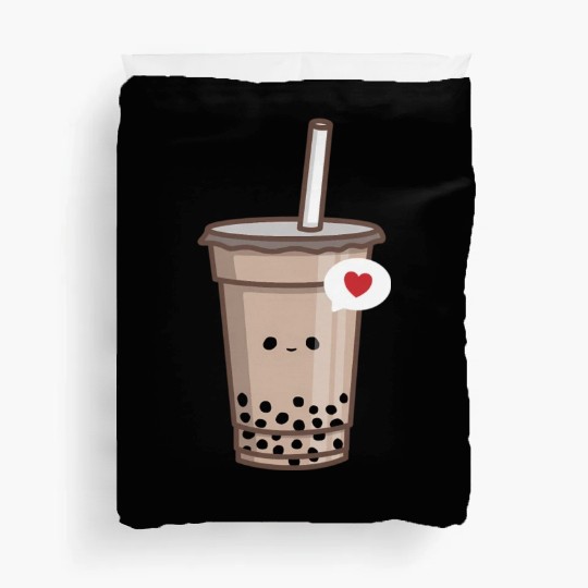 Kawaii Bubble Tea Love Boba Tea Duvet Covers
