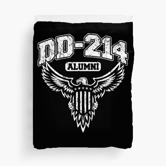Dd 214 Alumni Military Veteran With Usa Eagle Duvet Covers