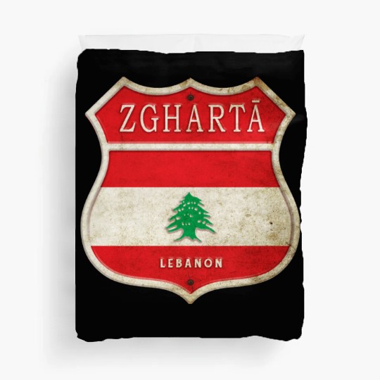 Zgharta Lebanon coat of arms flags design Duvet Covers